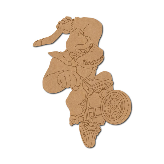 Donkey Kong Gorilla On Bike Cartoon Pre Marked MDF Design 1