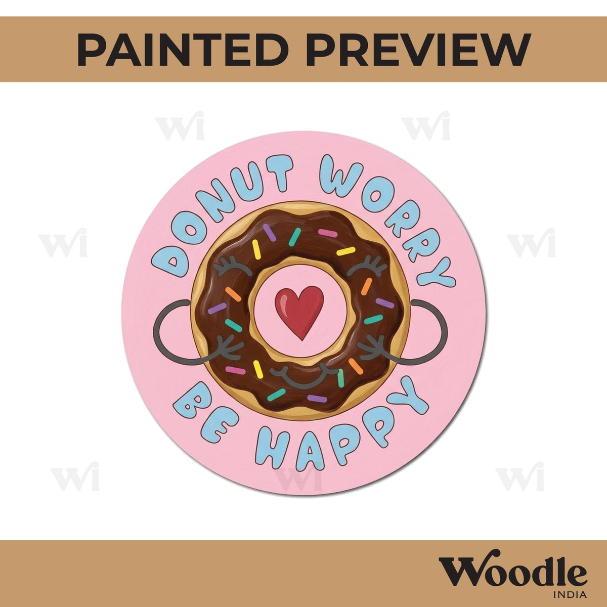 Donut Text Pre Marked Round MDF Design 1