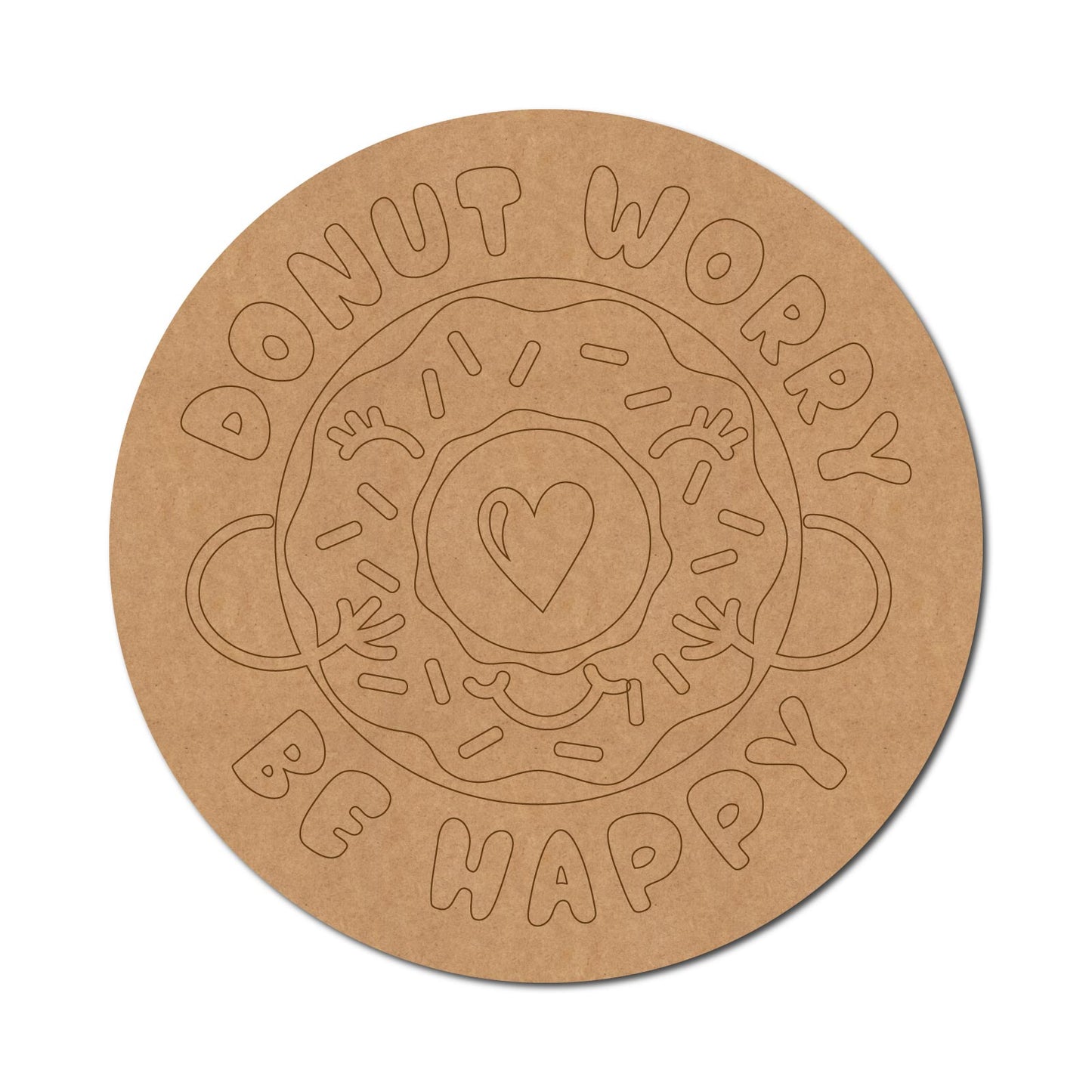 Donut Text Pre Marked Round MDF Design 1