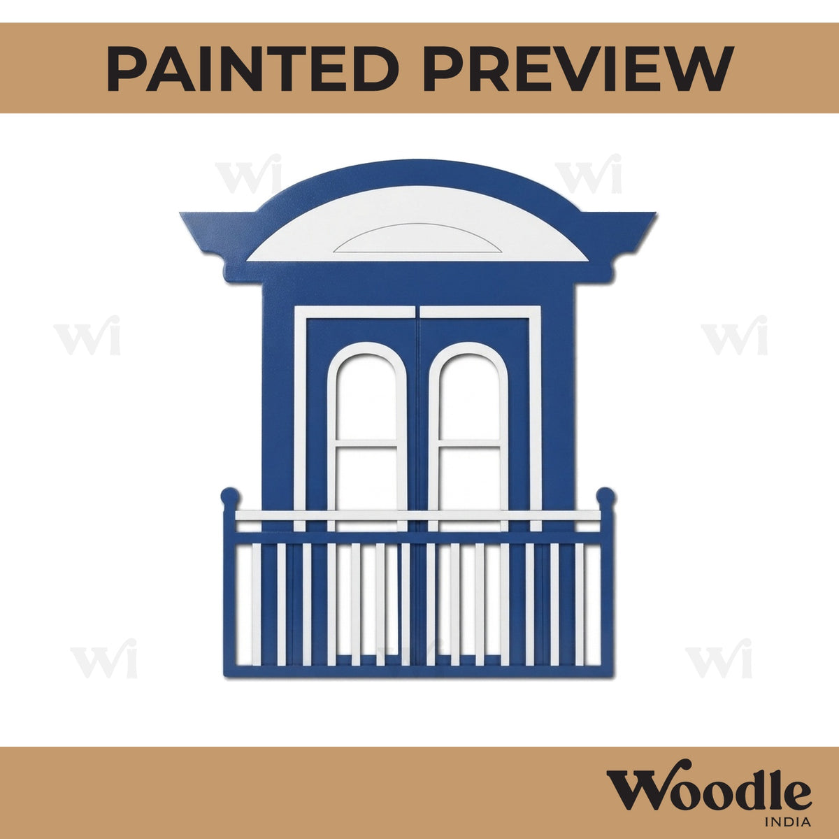 Door With Railing Pre Marked Cutout MDF Design 1