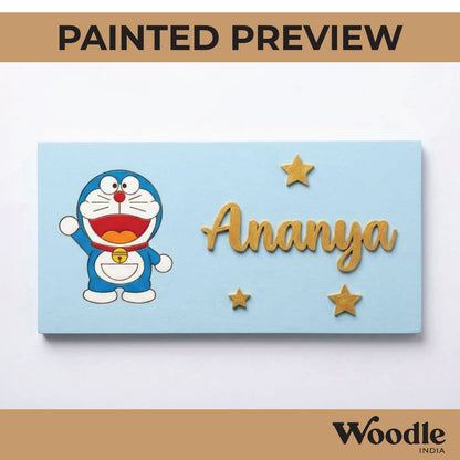 Doraemon Kids Nameplate MDF Design 1