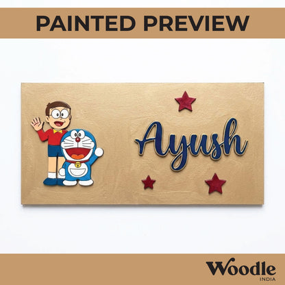 Doraemon Kids Nameplate MDF Design 2