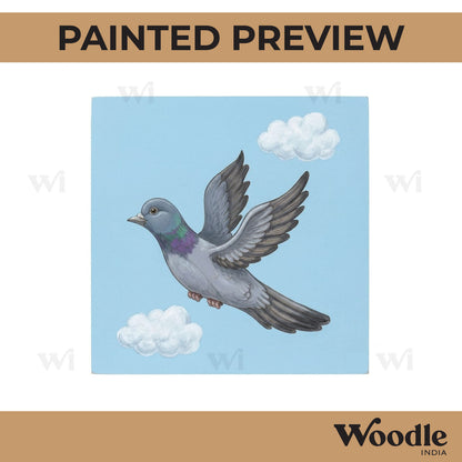Dove Bird Clouds Pre Marked Base MDF Design 1