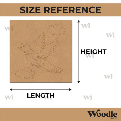Dove Bird Clouds Pre Marked Base MDF Design 1