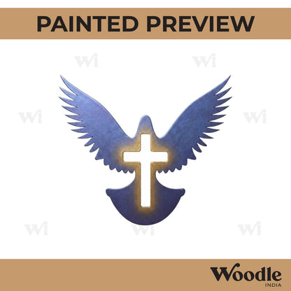 Dove Christian Cross Cutout MDF Design 1