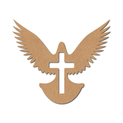 Dove Christian Cross Cutout MDF Design 1