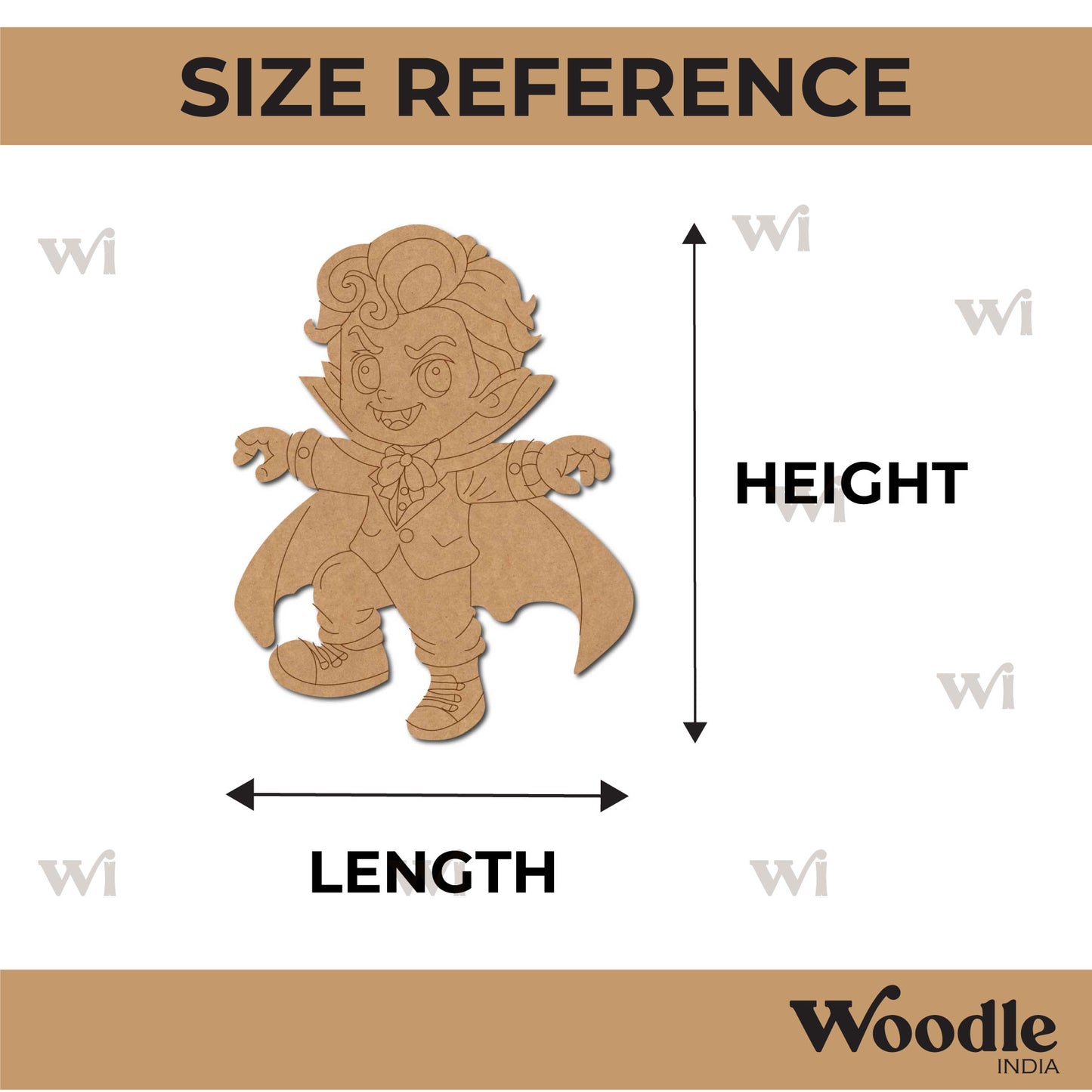 Dracula Vampire Halloween Cartoon Pre Marked MDF Design 1
