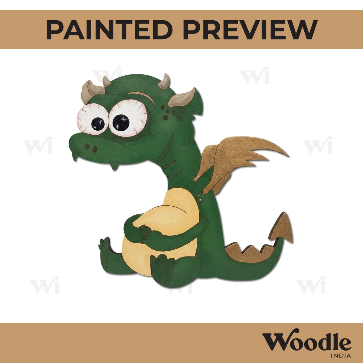Dragon Holding Egg Pre Marked MDF Design 1