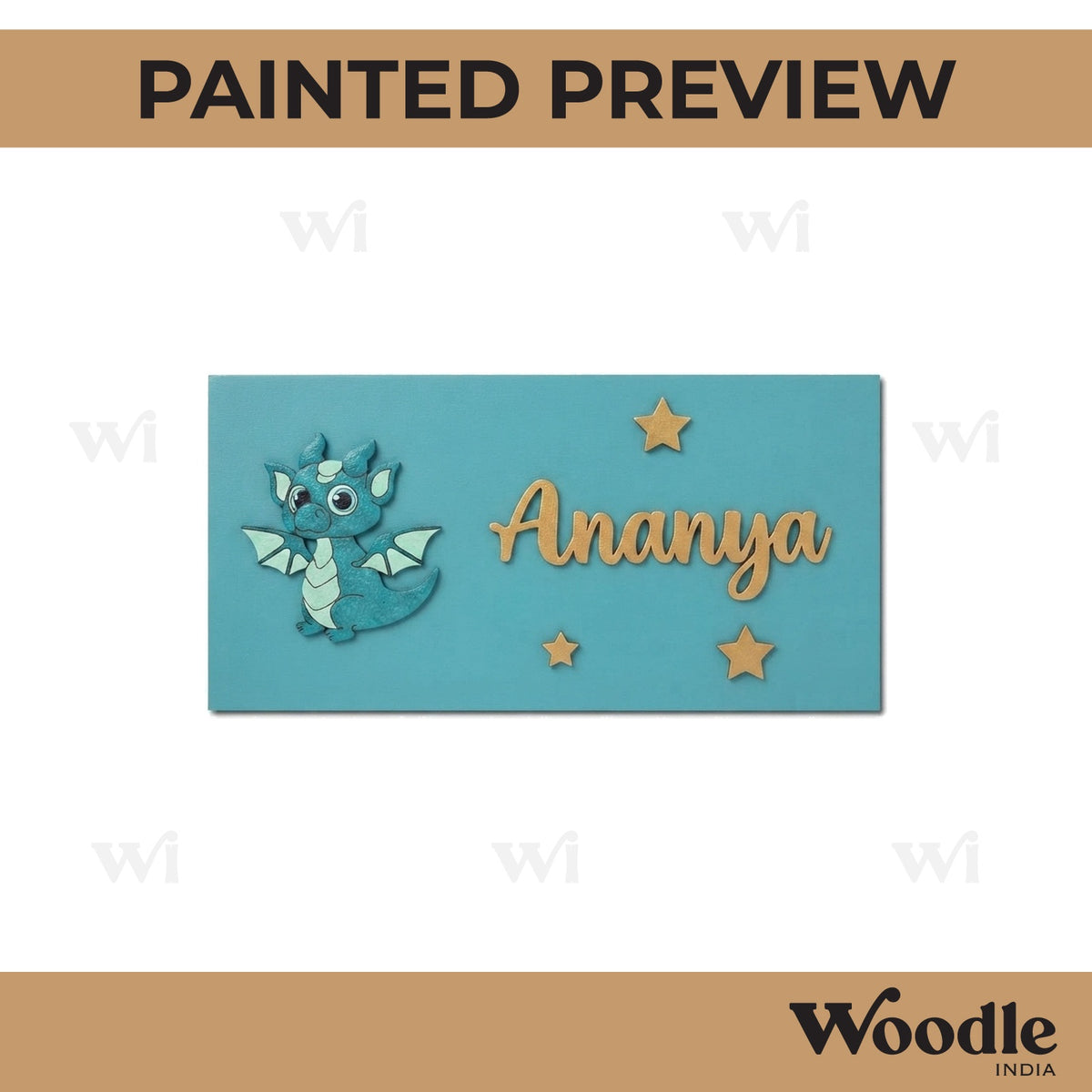 Dragon Kids Nameplate MDF Design 1