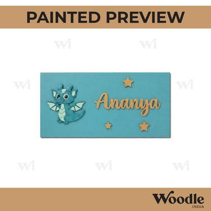 Dragon Kids Nameplate MDF Design 1