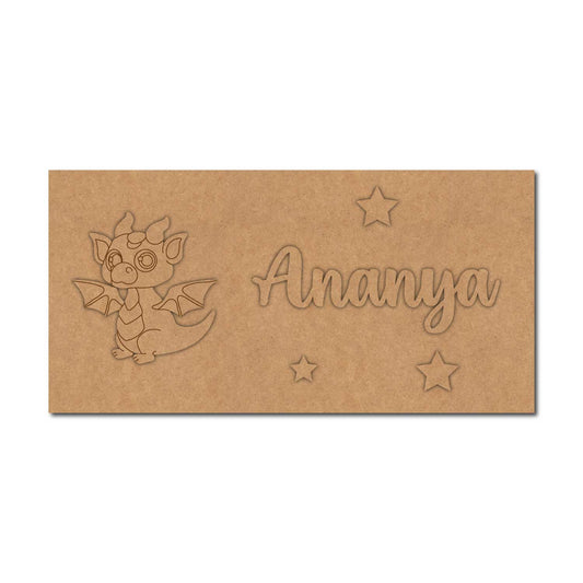 Dragon Kids Nameplate MDF Design 1