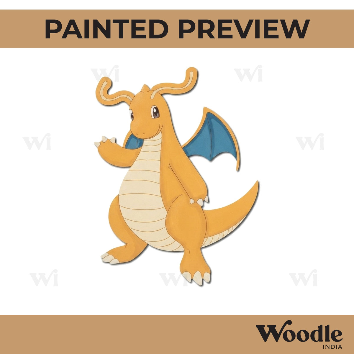 Dragonite Pokemon Pre Marked MDF Design 1