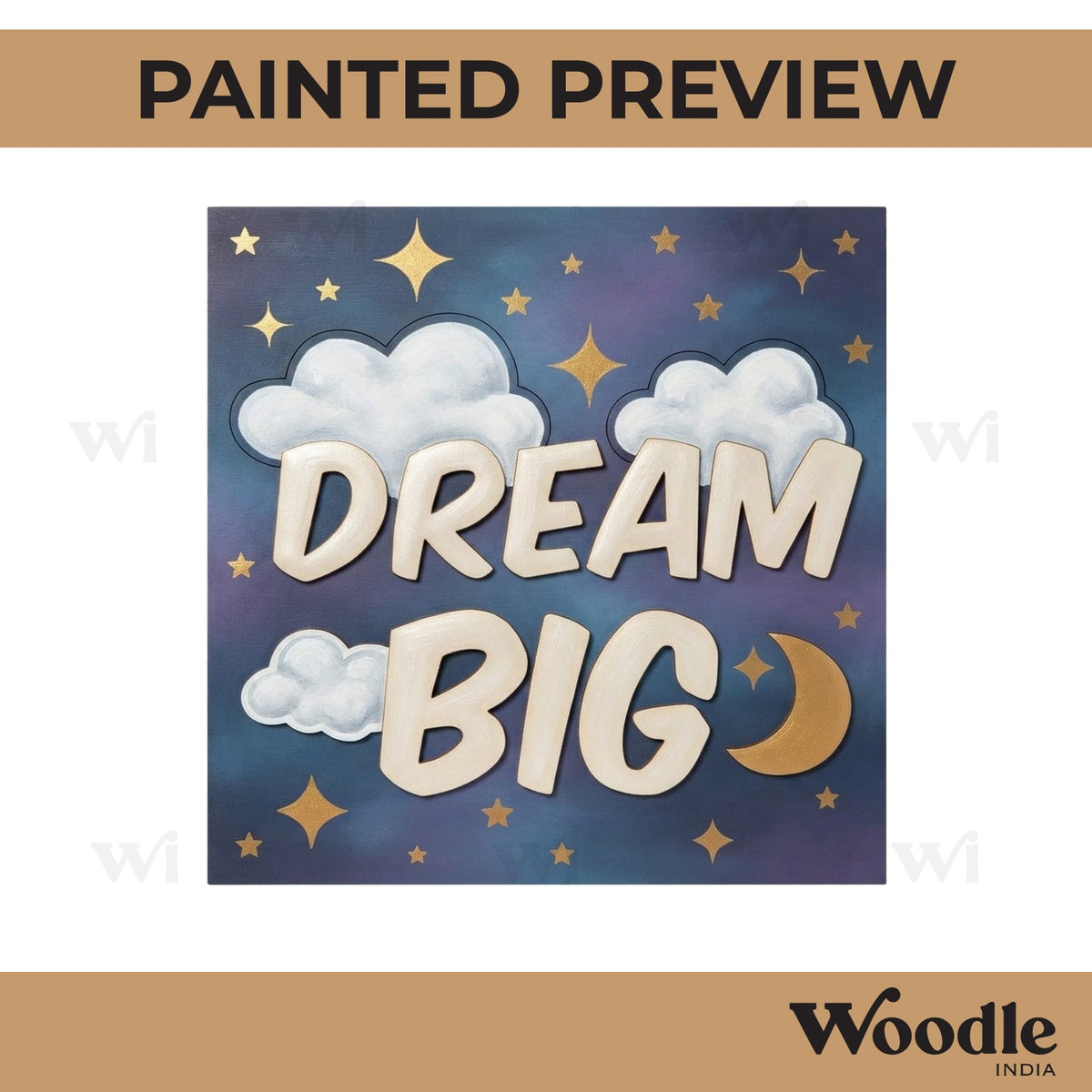 Dream Big Pre Marked Square MDF Design 1