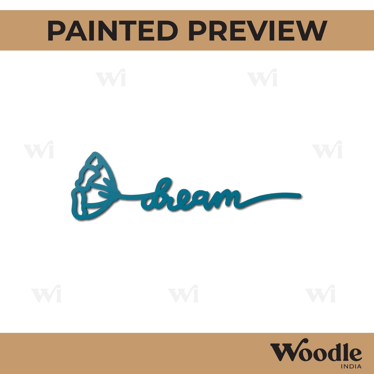Dream Text Flower Cutout MDF Design 1