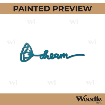 Dream Text Flower Cutout MDF Design 1