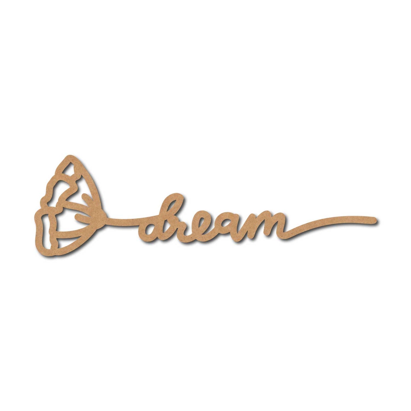 Dream Text Flower Cutout MDF Design 1