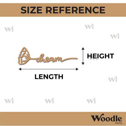 Dream Text Flower Cutout MDF Design 1