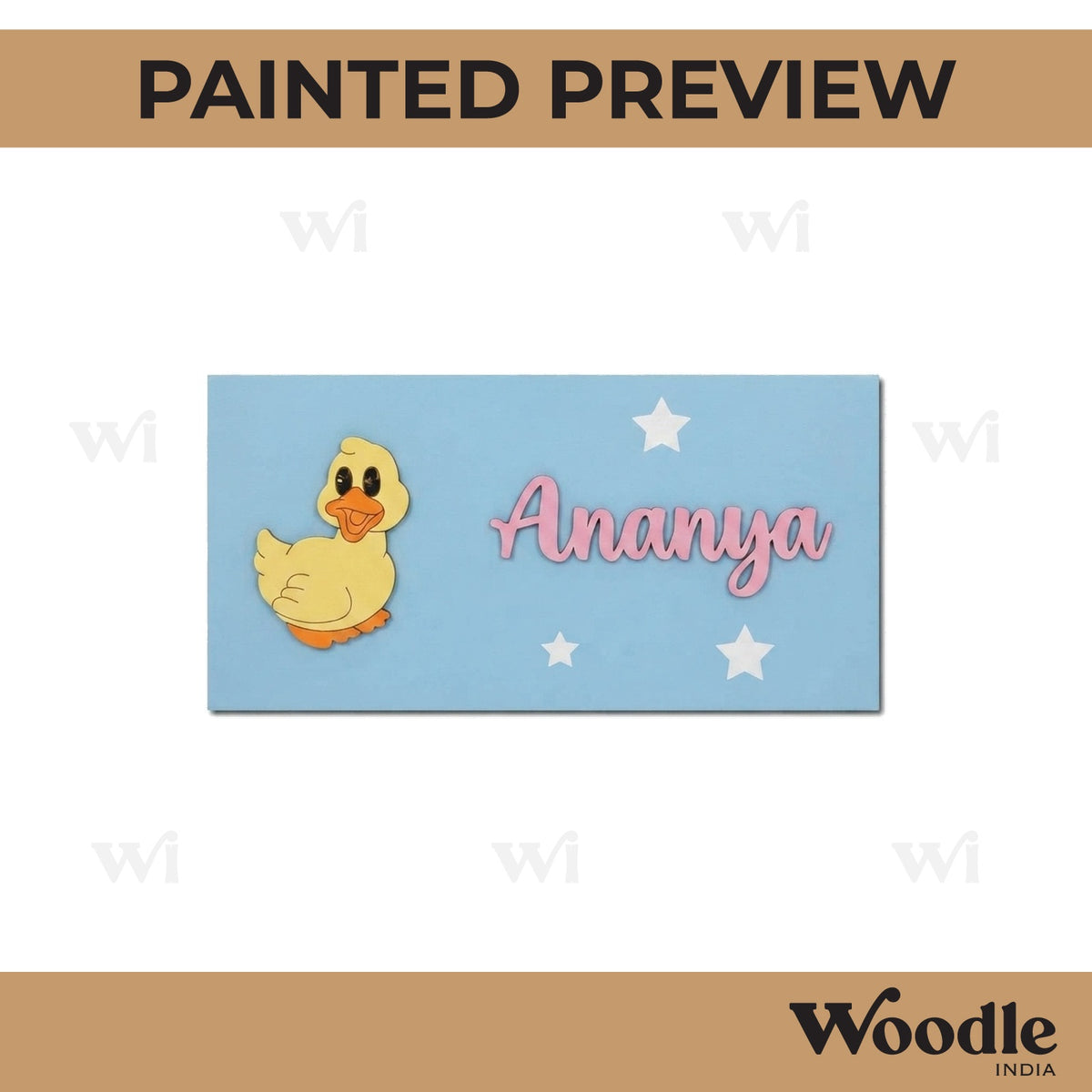 Duck Kids Nameplate MDF Design 1