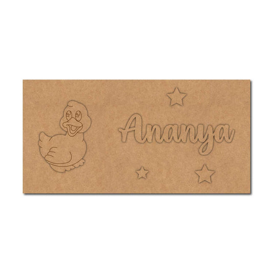 Duck Kids Nameplate MDF Design 1