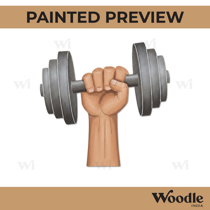 Dumbbell In Hand Pre Marked MDF Design 1
