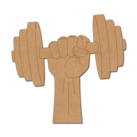 Dumbbell In Hand Pre Marked MDF Design 1