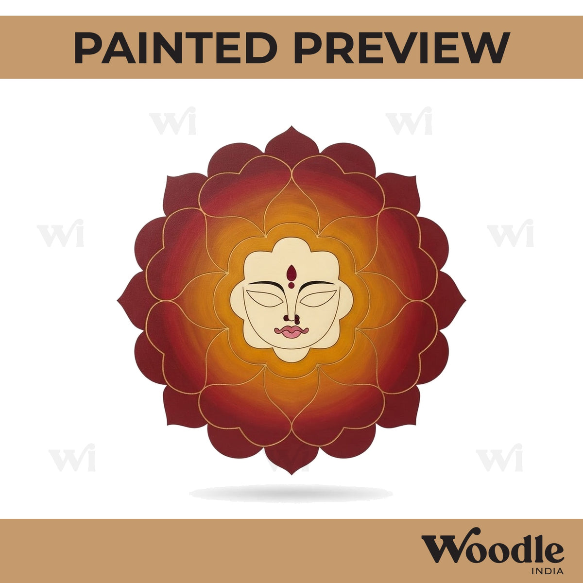 Durga Maa Mandala Pre Marked Base MDF Design 1