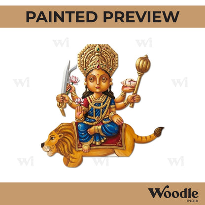 Durga Maa On Lion Pre Marked MDF Design 1