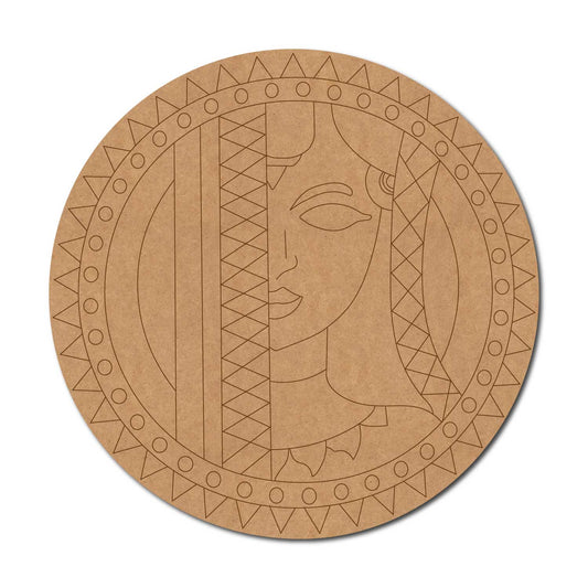 Durga Maa Pre Marked Round MDF Design 2