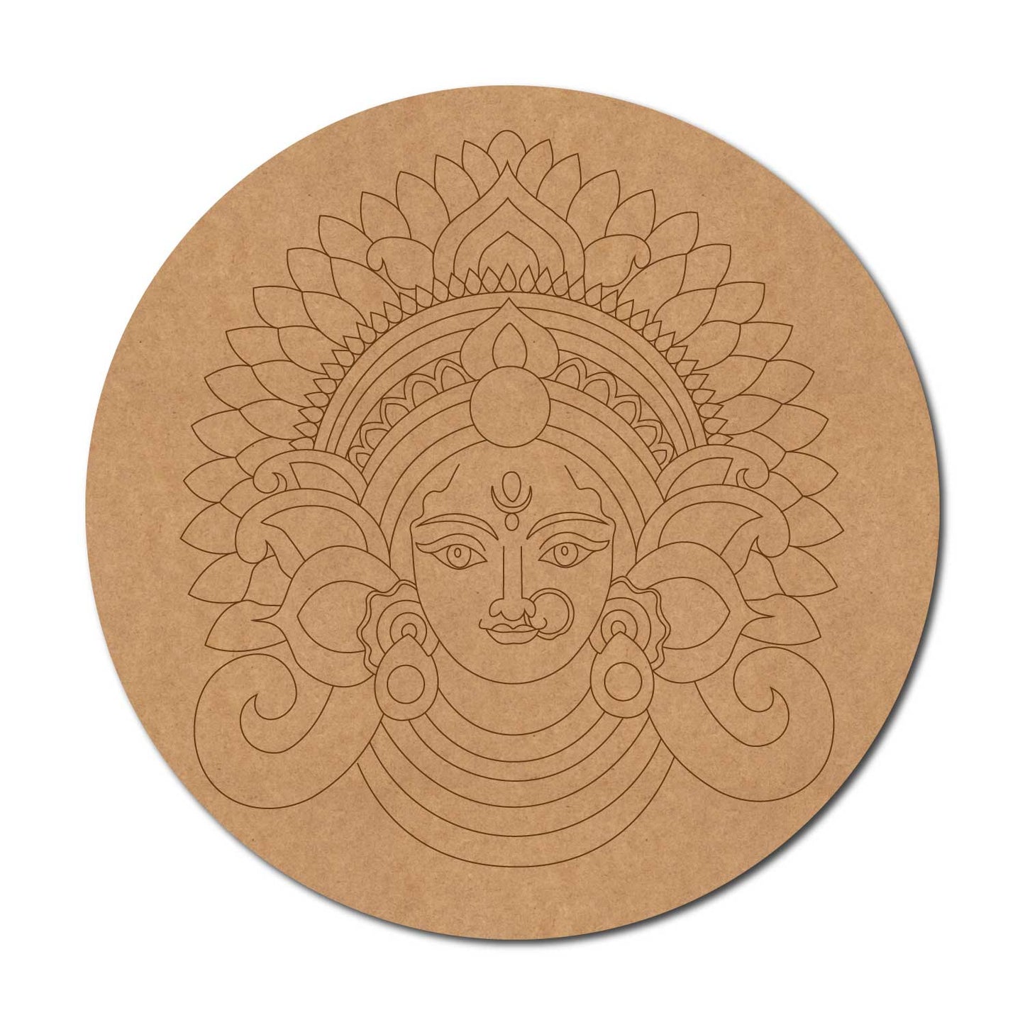 Durga Maa Pre Marked Round MDF Design 3