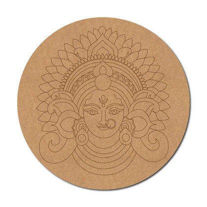 Durga Maa Pre Marked Round MDF Design 3
