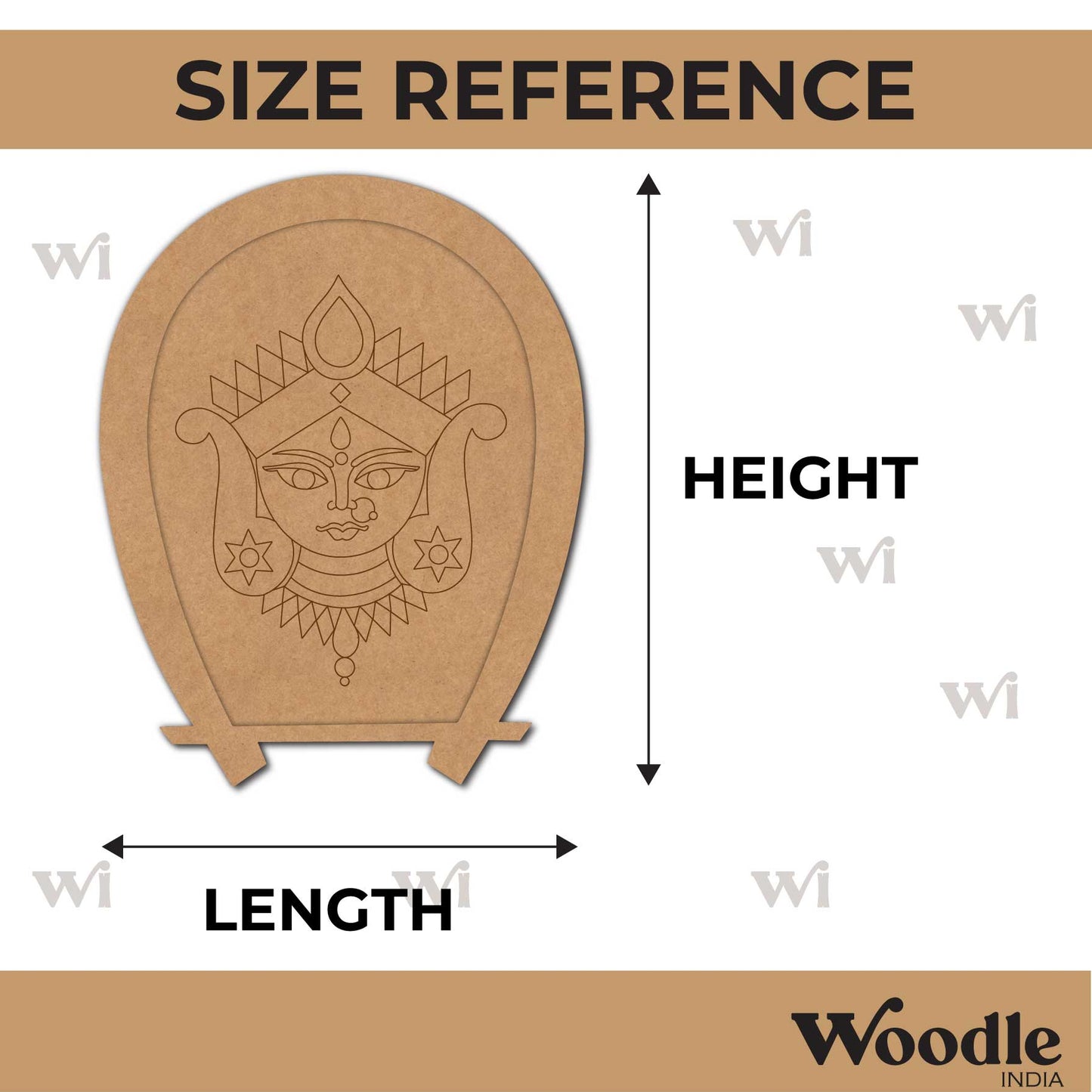 Durga Maa Two Layered Pre Marked Base MDF Design 1