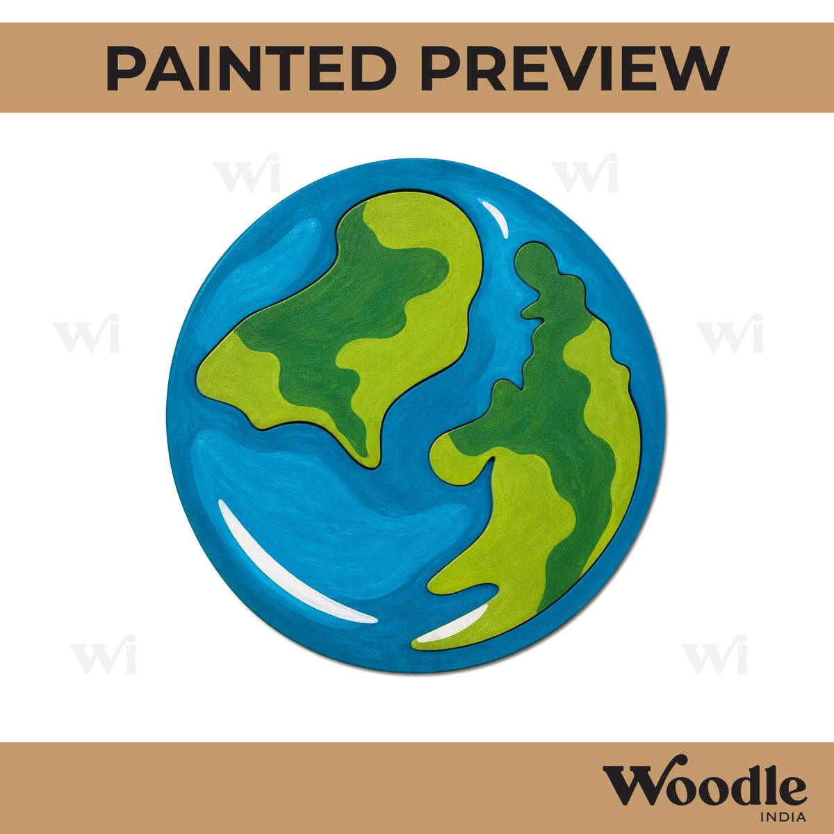 Earth Globe Pre Marked MDF Design 1