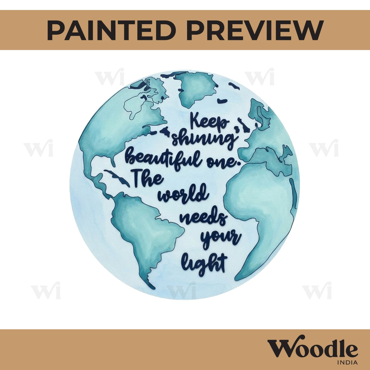 Earth Globe Text Pre Marked Base MDF Design 1
