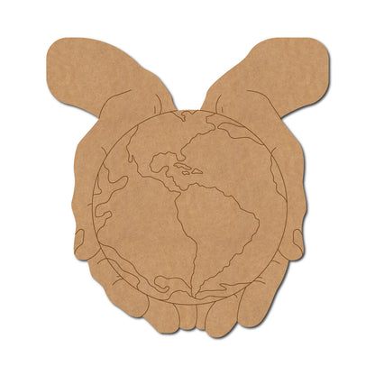Earth In Hands Pre Marked MDF Design 1
