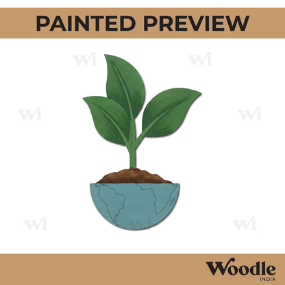 Earth With Leaves Pre Marked MDF Design 1