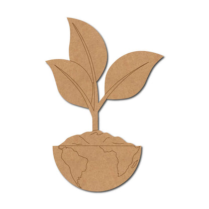 Earth With Leaves Pre Marked MDF Design 1