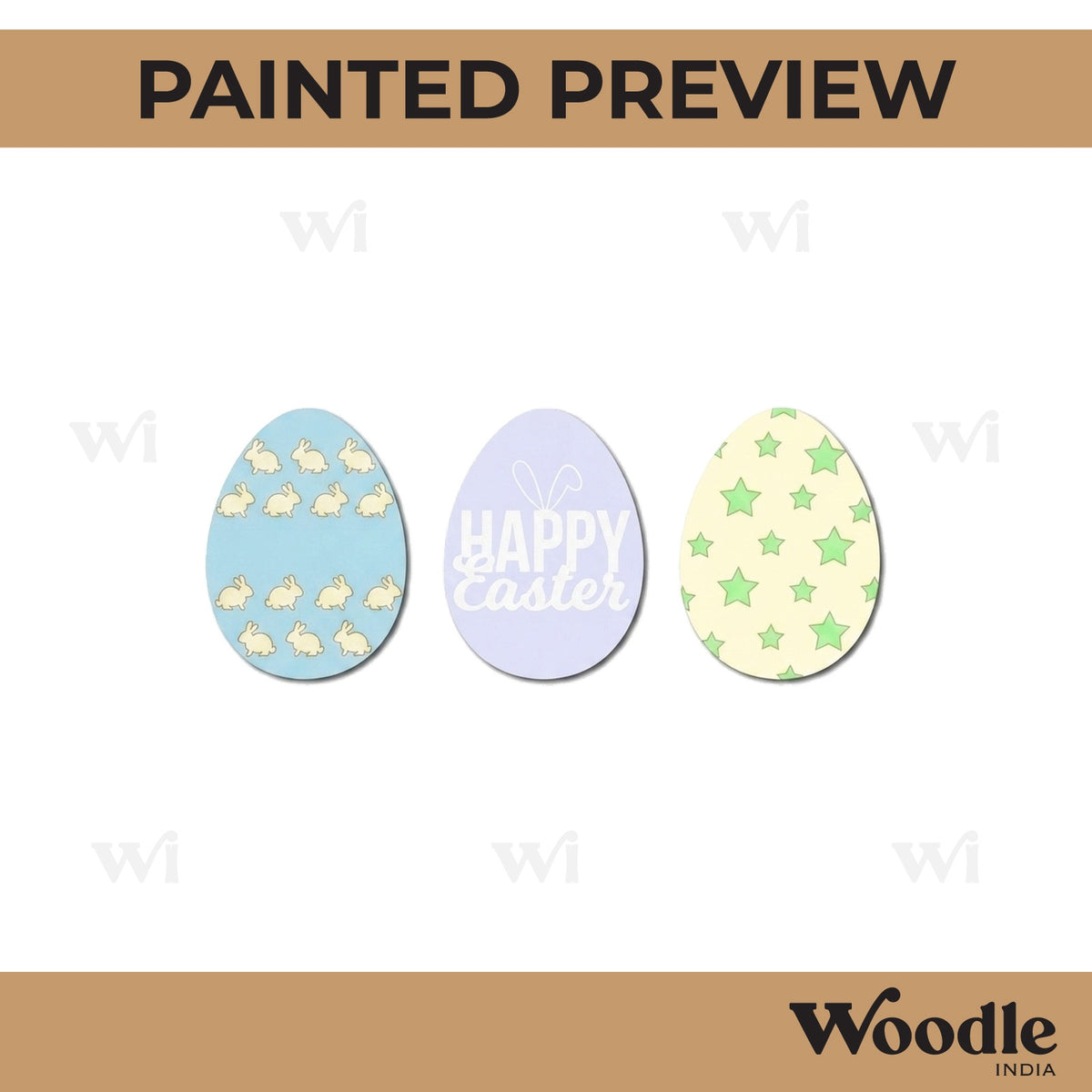 Easter Eggs Set Pre Marked MDF Design 2