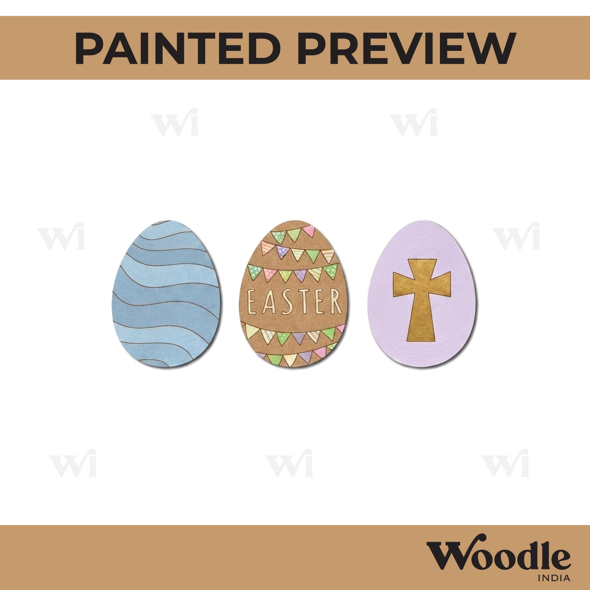 Easter Eggs Set Pre Marked MDF Design 3