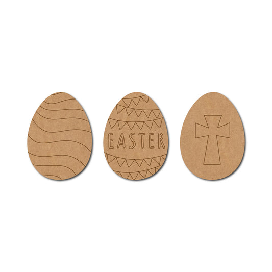 Easter Eggs Set Pre Marked MDF Design 3