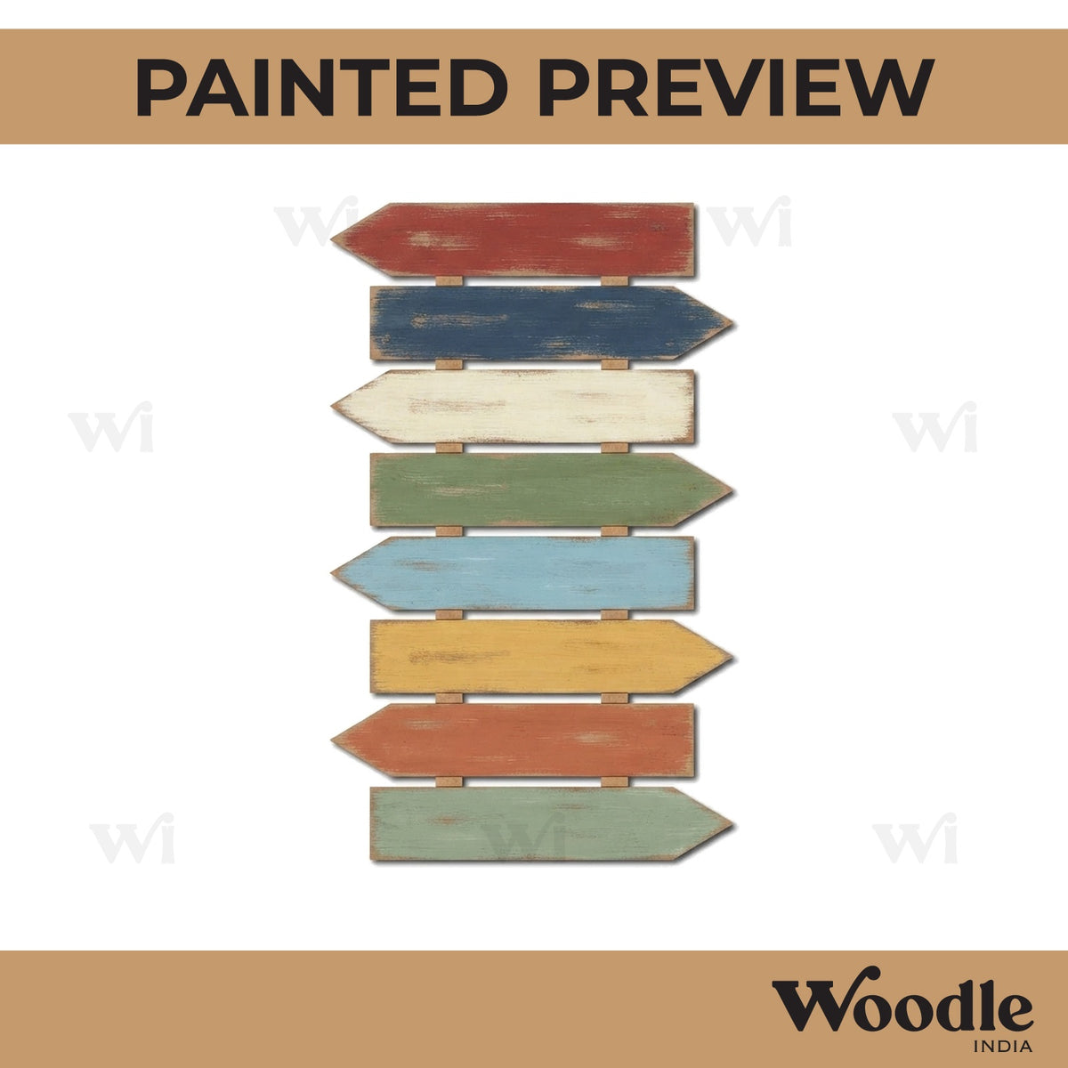 Eight Arrow Plank Nameplate MDF Design 1