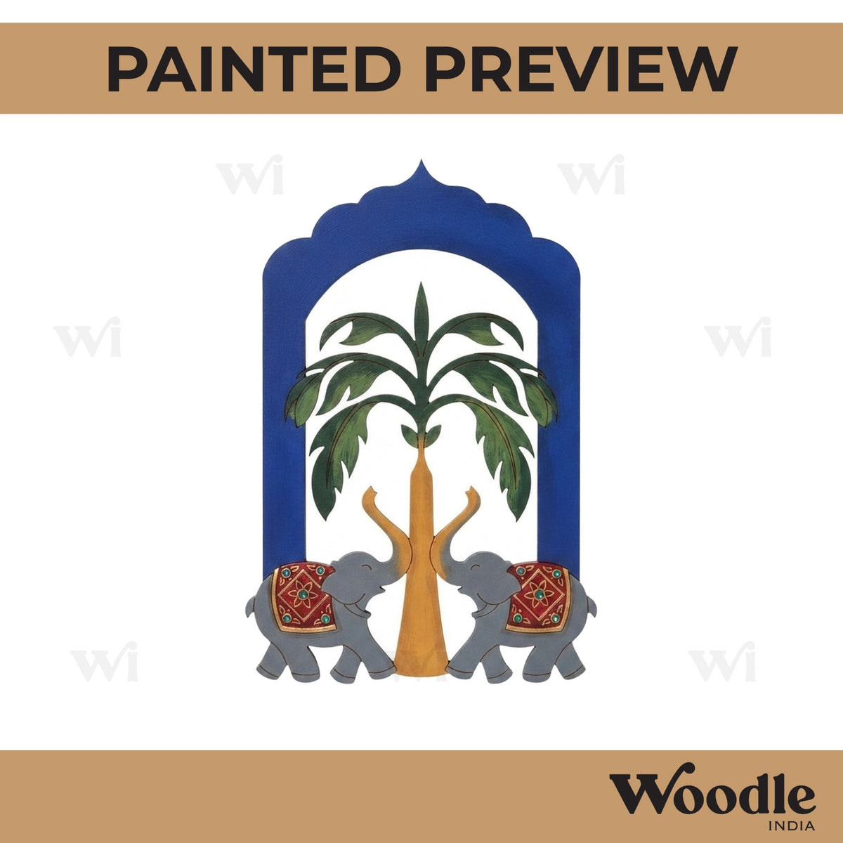 Elephant Banana Tree Pre Marked Base MDF Design 1
