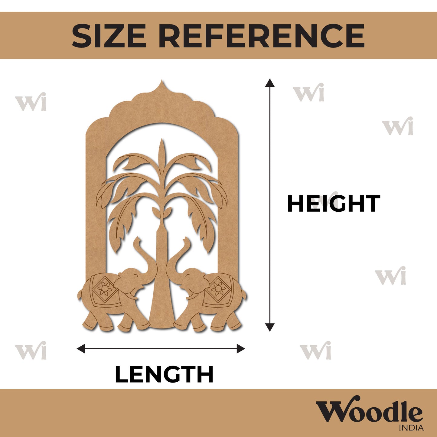 Elephant Banana Tree Pre Marked Base MDF Design 1