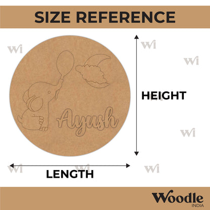 Elephant Clouds Nameplate MDF Design 1