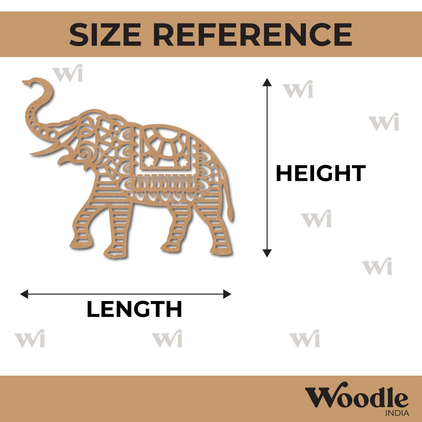 Elephant Cutout MDF Design 10
