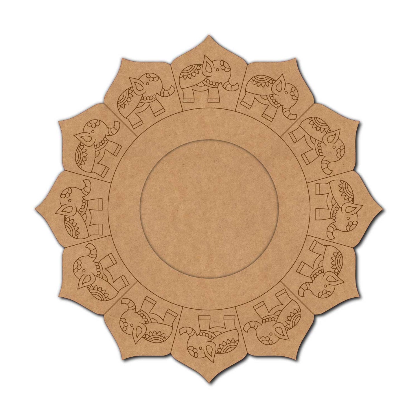 Elephant Diya Tealight Holder Pre Marked MDF Design 1