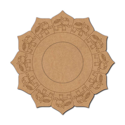 Elephant Diya Tealight Holder Pre Marked MDF Design 1