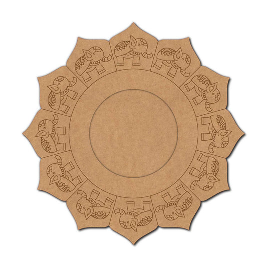 Elephant Diya Tealight Holder Pre Marked MDF Design 1