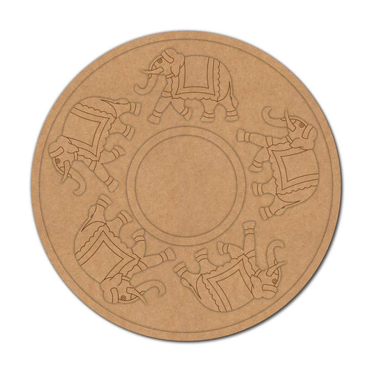 Elephant Diya Tealight Holder Pre Marked MDF Design 2