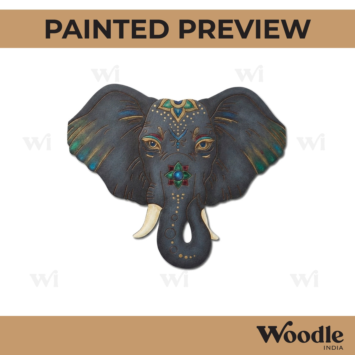 Elephant Face Pre Marked MDF Design 1