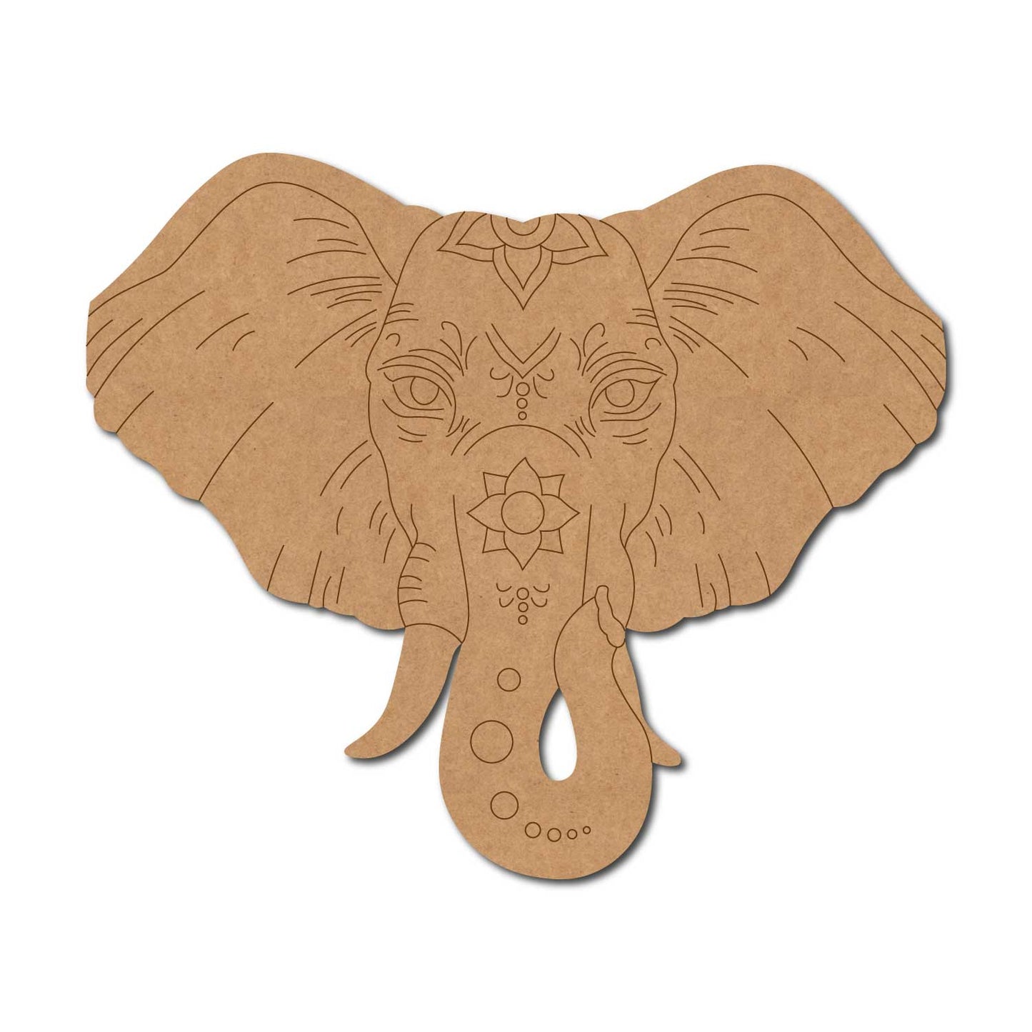 Elephant Face Pre Marked MDF Design 1